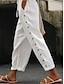 رخيصةأون سراويل تحتية قصيرة للنساء-نسائي سراويل خليط كتان / قطن جيوب جانبية Ankle-length أسود للربيع والصيف