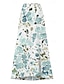 cheap Maxi Skirts-Women&#039;s Skirt A Line Linen Skirts Maxi High Waist Skirts Print Split Ends Floral Casual Daily Summer Cotton And Linen Fashion Casual Light Pink Pink Blue Blue