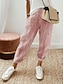 cheap Women&#039;s Pants-Women&#039;s Pants Trousers Polyester Striped Black Pink Casual Daily Full Length Going out Weekend Summer Spring