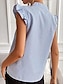 ieftine Bluze &amp; Cămăși Damă-Pentru femei Cămașă Bluză Dungi Bufantă Imprimeu Zilnic Vacanță Casual Manșon scurt În V Galben Vară