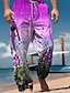 baratos Calças estampadas para homem-Calças de flores havaianas masculinas calças ao ar livre férias férias ajuste relaxado micro-elástico