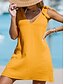 cheap Design Cotton &amp; Linen Dresses-Women&#039;s Casual Dress Cotton Linen Dress Tank Dress Mini Dress Backless Basic Daily V Neck Sleeveless Summer Spring Yellow Green Plain