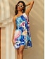 preiswerte Bedruckte Kleider-Damen Etuikleid Tank-Top Kleid skims dress Graphic Bedruckt Gurt Minikleid Tropisch Hawaiianisch Täglich Urlaub Ärmellos Sommer Frühling
