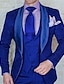 olcso Öltönyök-fekete bordó kék férfi báli öltöny esküvői parti bál szmoking 3 darab molett gótikus ruha kendő gallér nyomtatás szabványos illeszkedés egymellű egygombos 2024