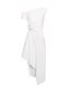cheap Knit Dress-Solid Asymmetric One Shoulder Dress