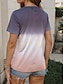olcso Női pólók-Női Póló AEÁ Zászló Nyomtatott Napi Hétvége Divat Rövid ujjú Terített nyak Arcpír rózsaszín Nyár