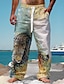 levne Kalhoty s potiskem-Pánské Havajské Kostkovaný Kalhoty 3D tisk Venkovní Dovolená Léto Volný potah Lehce elastické