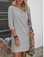 Χαμηλού Κόστους σχέδιο βαμβακερά &amp; λινά φορέματα-Γυναικεία Καθημερινό φόρεμα Φόρεμα από βαμβακερό λινό Φόρεμα ριχτό Μίντι φόρεμα Βασικό Βασικό Καθημερινά Στρογγυλή Ψηλή Λαιμόκοψη 3/4 Μήκος Μανικιού Καλοκαίρι Άνοιξη Ανθισμένο Ροζ Θαλασσί Σκέτο