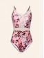 preiswerte Designer-Bademode-Triangel-Badeanzug mit Spitzenbesatz und Blumenmuster