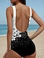 preiswerte Einteilige Badeanzüge-Damen Badeanzug Ein Stück Bademode Blumen Strandbekleidung Sommer Badeanzüge