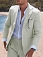 cheap Suits-Seersucker Pink Sky Blue Men&#039;s Beach Wedding Suits Solid Colored 2 Piece Standard Fit Single Breasted Two-buttons 2024