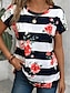 preiswerte T-Shirts für Damen-Damen Sommertops Täglich Wochenende Schwarz Kurzarm Vintage Modisch Rundhalsausschnitt Sommer