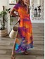 cheap Print Dresses-Women&#039;s Casual Dress Sundress Floral Print Split Thigh V Neck Long Dress Maxi Dress Casual Daily Date Short Sleeve Summer
