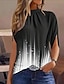 abordables Blusas y camisas de mujer-Mujer Camisa Blusa Floral Graphic Estampado Vacaciones Casual Manga Corta Cuello Barco Negro Verano