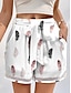 preiswerte Grafik-Unterteile-Damen Shorts Kurze Hosen Polyester Graphic Weiß Einfach Hoher Taillenbund Kurz Urlaub Casual Sommer Frühling