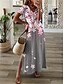 cheap Print Dresses-Women&#039;s Casual Dress Sundress Floral Print Split Thigh V Neck Long Dress Maxi Dress Casual Daily Date Short Sleeve Summer