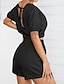 ieftine Bluze simple pentru femei-Κάπρι A stabilit Pentru femei Negru Kaki Simplu Buzunar 2 bucăți Stradă Zilnic Modă Rotund Fit regulat S