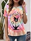 cheap Women&#039;s T-shirts-Women&#039;s T shirt Tee Ombre Daily Pink Short Sleeve Casual Crew Neck Summer