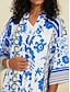 cheap Women&#039;s Kimono-Satin Stripe Floral Casual Kimono
