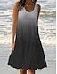 cheap Print Dresses-Women&#039;s Casual Dress Tank Dress Ruffle Print U Neck Mini Dress Stylish Daily Vacation Sleeveless Summer