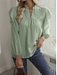 cheap Basic Women&#039;s Tops-Shirt Lace Shirt Blouse Women&#039;s Black White Yellow Plain Lace Ruffle Street Daily Basic Modern V Neck Regular Fit S