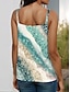 cheap Women&#039;s T-shirts-Women&#039;s Tank Top Ombre Daily Print Green Sleeveless Fashion V Neck Summer