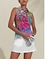 baratos Roupas de golfe feminino-Mulheres Camisa polo de caminhada Vermelho Sem Manga Proteção Solar Blusas Roupas femininas de golfe, roupas, roupas, roupas