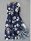 abordables Vestidos estampados-Mujer Graphic Estampado Diseño Mangas de dormán Vestido Midi Vintage Hogar Diario Manga Corta Verano