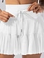abordables Falda mini-Mujer Falda Línea A Mini Faldas Volante Color sólido Casual Diario Fin de semana Verano Nailon Básico Casual Albaricoque Negro Blanco Rosa