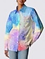 cheap Women&#039;s Blouses &amp; Shirts-Women&#039;s Shirt 100% Cotton Letter Daily Rainbow Long Sleeve Stylish Shirt Collar Summer