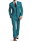baratos Fatos-Ternos de casamento masculinos prateados, azul claro, preto, cor sólida, 3 peças, ajuste padrão, peito único, um botão, 2024