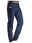 billiga Jeans för män-Herr Jeans Flera fickor Grafisk Ko Komfort Fullängd Ledigt Vintage Mode Blå Microelastisk