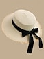 Недорогие Панамы-Жен. Шляпа Шляпа от солнца Компактность Защита от солнца на открытом воздухе Пляж Путешествия Бант Чистый цвет