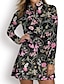 baratos Coleção de designers-Mulheres Camisa polo de caminhada Preto Manga Longa Proteção Solar Blusas Floral Outono Inverno Roupas femininas de golfe, roupas, roupas, roupas