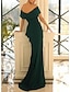 Χαμηλού Κόστους Βραδινά Φορέματα-Γαμήλια φορέματα καλεσμένων σε μπορντό πράσινο κομψό φόρεμα επίσημο φόρεμα στο πάτωμα αμάνικο σιφόν από τους ώμους με βολάν σκίσιμο 2024