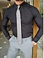 cheap Shirts-Men&#039;s Dress Shirt Standard Fit Long Sleeve Lapel Solid Color Polyester Black 2024