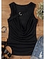 ieftine Bluze simple pentru femei-Rezervor Pentru femei Negru Simplu Sexy Stradă Zilnic Modă În V Fit regulat S