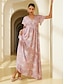 preiswerte Lässiges Kleid mit Aufdruck-Chiffon-Maxikleid mit Blumenmuster und V-Ausschnitt im Korsett-Stil