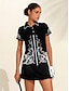 olcso Tervező kollekció-Női POLO trikó Fekete Rövid ujjú Napvédő Felsők Női golffelszerelések ruhák ruhák, ruházat