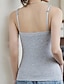 billige Simpel tank-Dame Camisole Tank Top Basis Uden Ærmer Regelmæssige Toppe Rund Hals Hvid Brun Grå Sommer