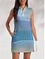 preiswerte Designer-Kollektion-Damen Golfkleid Hellblau Ärmellos Sonnenschutz Tennis-Outfit Streifen Damen-Golfkleidung, Kleidung, Outfits, Kleidung