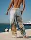 levne Kalhoty s potiskem-Pánské Havajské Kostkovaný Kalhoty 3D tisk Venkovní Dovolená Léto Volný potah Lehce elastické
