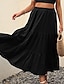 cheap Maxi Skirts-Women&#039;s Skirt A Line Swing Maxi Skirts Ruffle Pocket Solid Colored Casual Daily Weekend Summer Polyester Fashion Casual Black White Red Light Blue