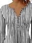 billige Bluser og skjorter til kvinner-Dame Skjorte Bluse Stripet Daglig Knapp Trykt mønster Svart 3/4 ermer Fritid V-hals Vår sommer
