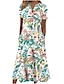 olcso Mintás ruhák-Női Kötött ruha hétköznapi ruha V-alakú Hosszú ruha Maxi ruha Stílusos Otthon Randi Rövid ujjú Nyár Tavasz