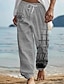 ieftine Pantaloni imprimati pentru barbati-Bărbați Hawaiană Retro Pantaloni Tipărire 3D Pantaloni cu picior drept Talie medie Talie elastică cu șnur În aer liber Stradă Concediu Vară Primăvară Toamnă Potrivire lejeră Inelastic