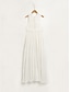 economico vestito casual-maxi abito elegante da donna in chiffon bianco con scollo all&#039;americana