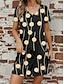 olcso Mintás ruhák-Női Pöttyös Nyomtatott Aszimmetrikus Midi ruha Rövid ujjú Nyár Tavasz