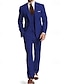 billiga Kostymer-silver ljusblå svarta bröllopsdräkter för män enfärgade 3 delar standard passform enkelknäppt enknäppning 2024