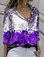 preiswerte Blusen und Hemden für Damen-Damen Hemd Bluse Blumen Leopard Taste Bedruckt Gelb Langarm Hemdkragen Frühling &amp; Herbst